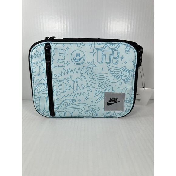 Nike Swoosh Hard Shell Lunch Box 4L Glacier Blue Insulated School Bag 9A2929-G25 - Picture 1 of 7